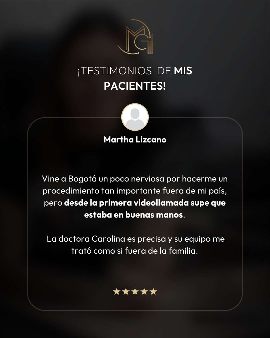 Testimonios pacientes de la cirujana maxilofacial y odontóloga en Bogotá Colombia Carolina Gil 3